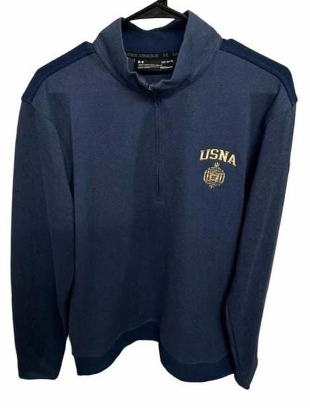 Under Armour USNA Naval Academy Men’s L 1/2 Zip Pullover Navy Blue Embroidered
